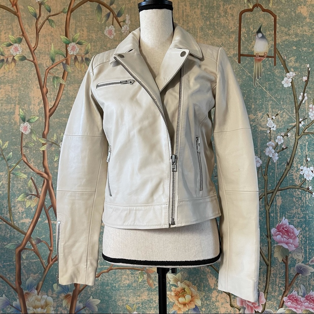 Joe’s Leather Zip Moto Jacket Size Medium